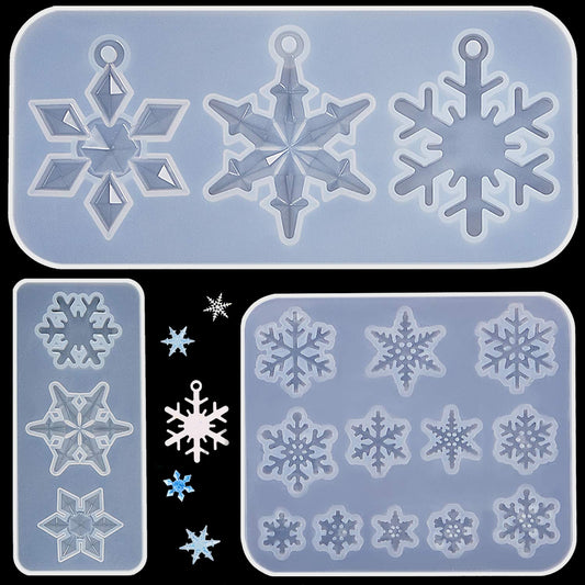Custom Silicone Molds, Snowflake Silicone Moulds, Christmas Resin Moulds Varying Sizes for Epoxy Resin, Christmas Ornament