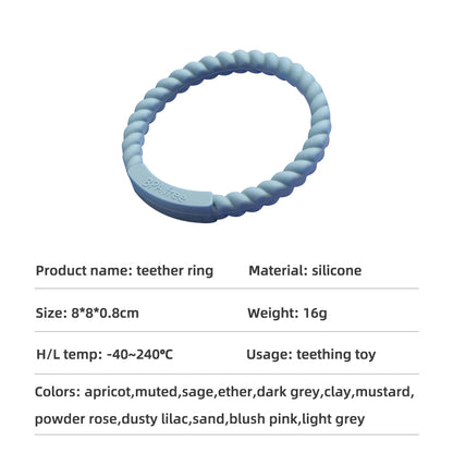 Custom Silicone  Bracelet Eco-Friendly Braided Wave Bracelet Design Silicone Teether Bracelet For Baby