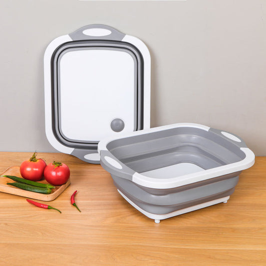 Wholesale Silicone Cutting Board, Multi-function Kitchen Collapsible Foldable Chopping Board  storage basin
