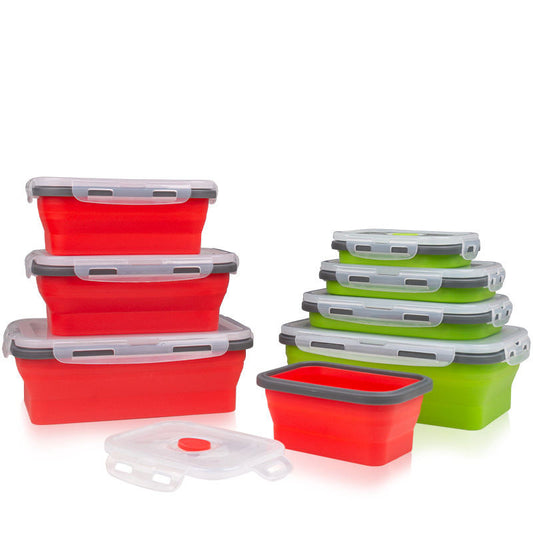 collapsible food storage container, Silicone Folding Portable Lunch Box Eco-Friendly