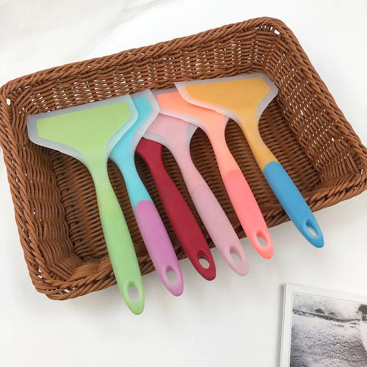 CUSTOMIZED silicone kitchen spatula, Kitchen utensil wide thick egg pizza spatula turner non-stick multiple colors silicone cookware