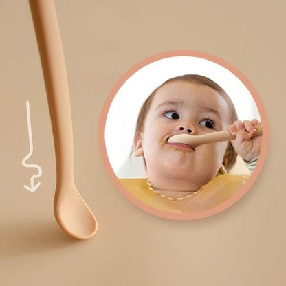 CUSTOM LOGO  Baby Spoon Food Grade Silicone BPA Free With Soft-Tip First Stage Toddler Infant Spoons Bendable Baby Spoon Customized
