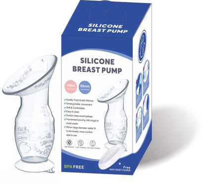 Food grade silicone manual breast pump, High-capacity No Smell manual breast milk pump set with lid