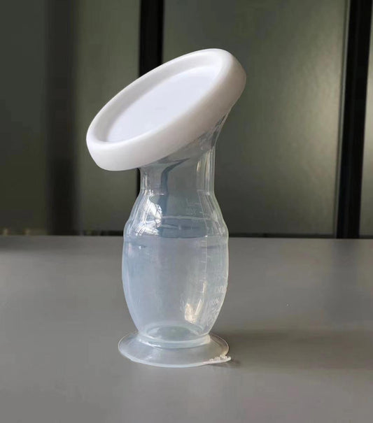 Handmilchpumpe aus lebensmittelechtem Silikon, leistungsstarkes, geruchsneutrales Handmilchpumpenset mit Deckel