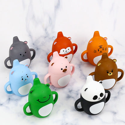 Cute Cartoon Silicone Toddlers Sippy Cup &  Food Grade Silicone Cup for Baby Snack Container BPA Free