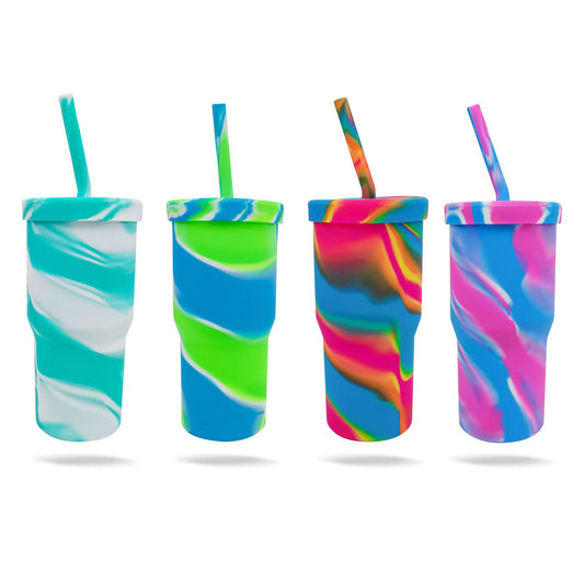 Custom silicone straw cup extra large capacity