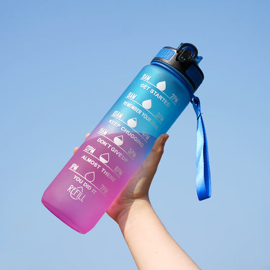 Wholesale customized large capacity sports water bottle gradient color
